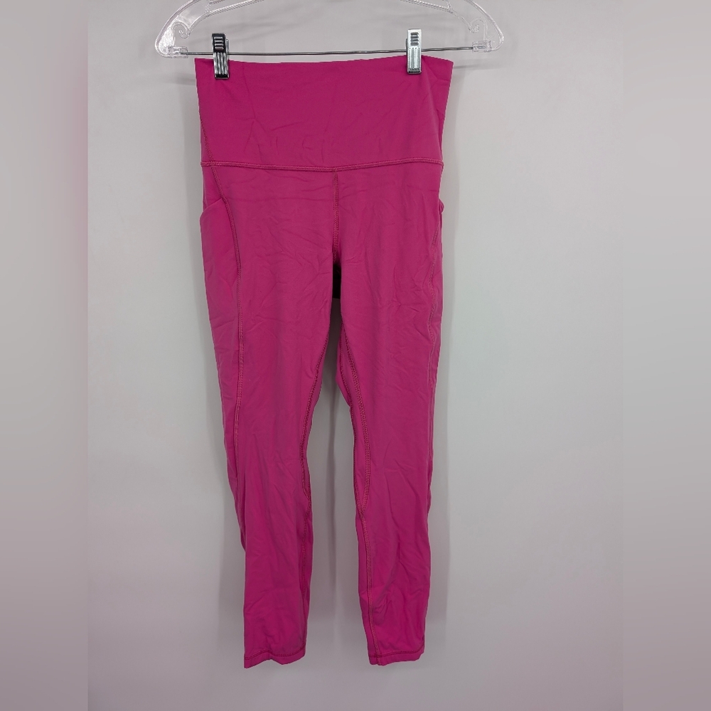 Lululemon Align HR Pant 25" Pocket Pink Leggings Women's sz 8